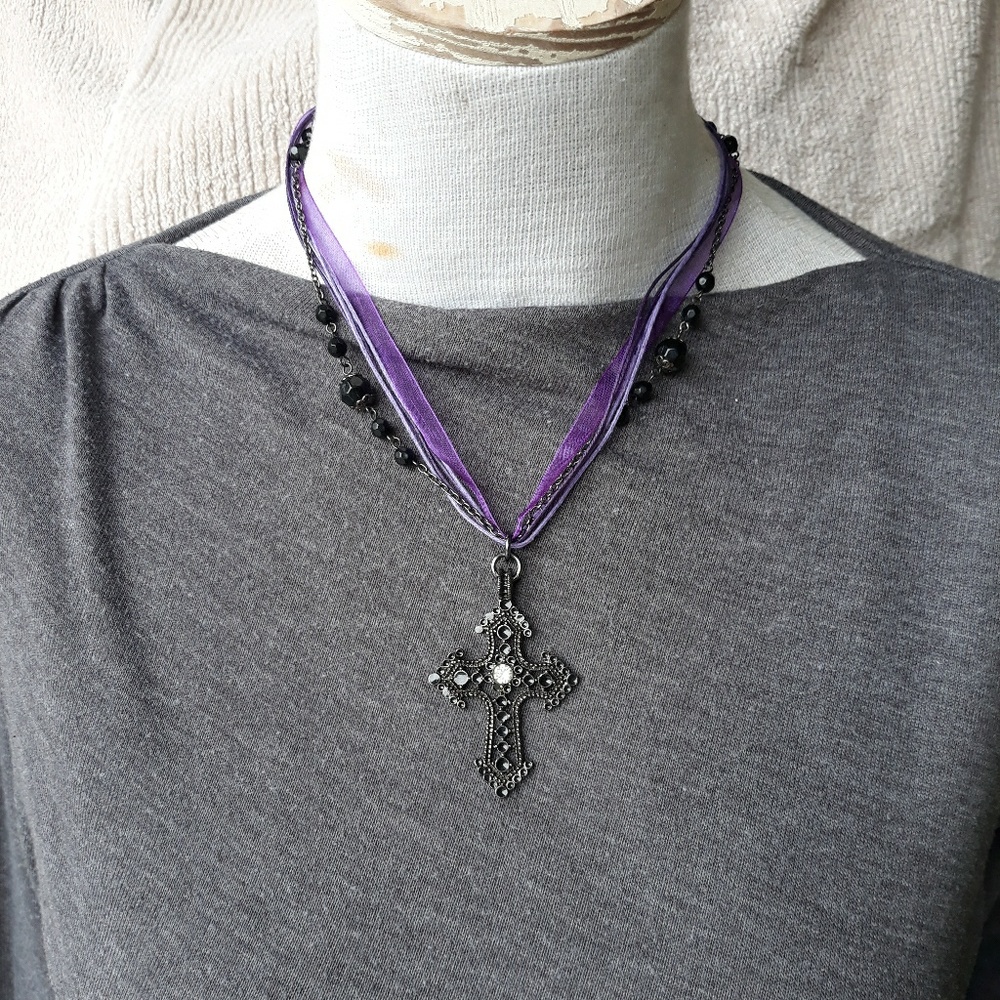 Clearance Sale! Amethyst Cross necklace